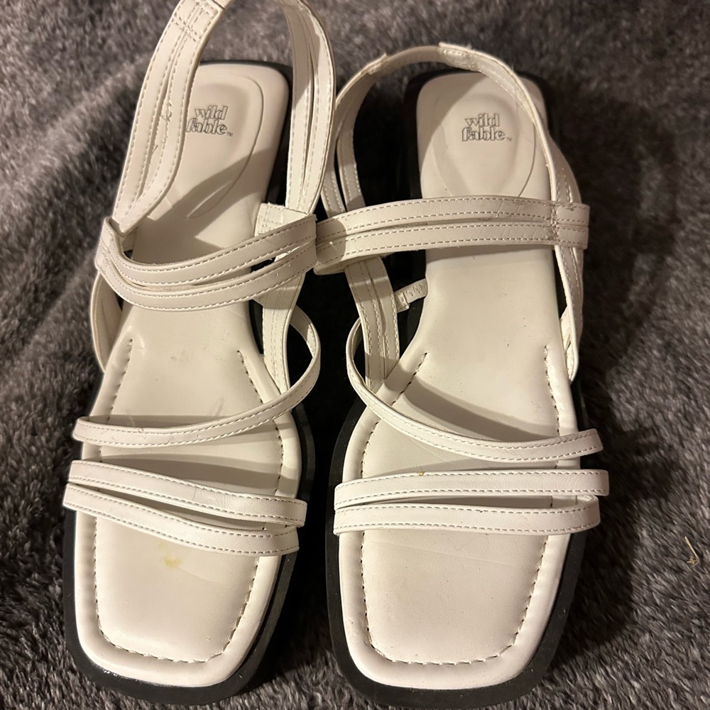 Women’s white strap platform wedge sandals